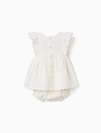 Abito in cotone e lino + bloomers