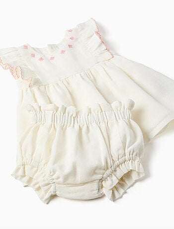 Abito in cotone e lino + bloomers