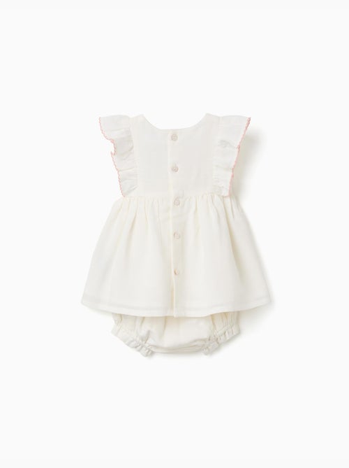 Abito in cotone e lino + bloomers - Kiabi