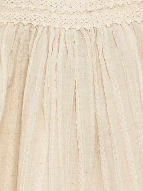 Abito in cotone e lino con dettagli in macramè - Kiabi