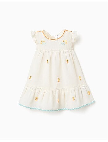 Abito in cotone e lino con fiori