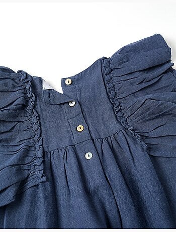 Abito in cotone e lino con maniche arricciate You&Me