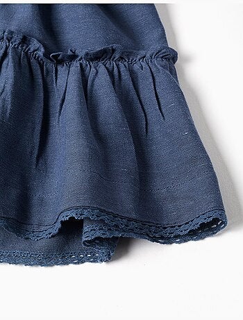 Abito in cotone e lino con maniche arricciate You&Me