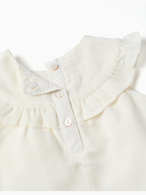 Abito in cotone e lino con ricamo - Kiabi