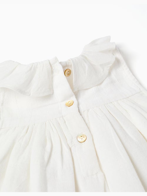 Abito in cotone e lino con ricamo inglese - Kiabi