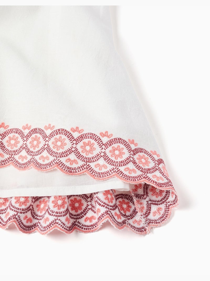 Abito in cotone e lino con ricamo inglese Beige chiaro - Kiabi