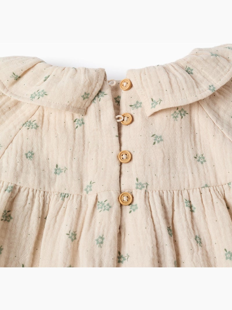 Abito in cotone floreale + bloomers b&s Beige - Kiabi