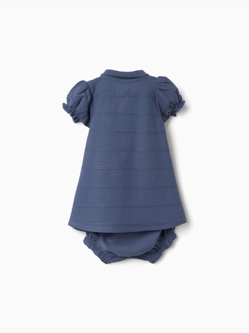 Abito in cotone + pantaloncini con linee in rilievo B&S Blu Blu - Kiabi