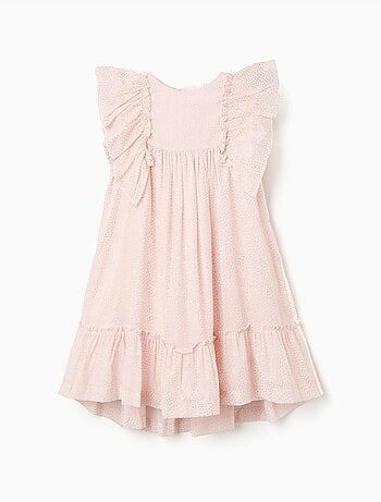 Abito in crêpe con volant e lurex