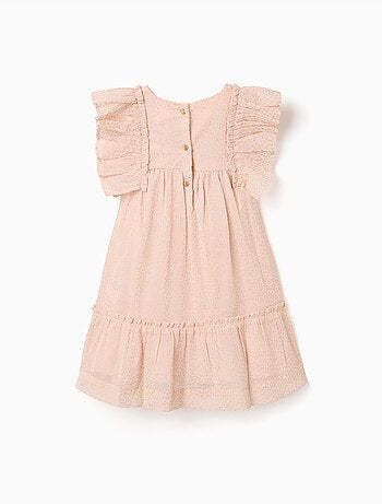 Abito in crepe con volant e lurex