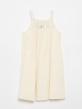 Abito in crochet e tessuto crêpe