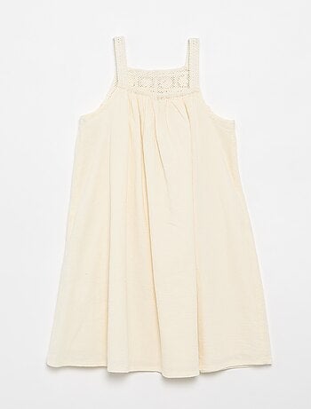 Abito in crochet e tessuto crêpe