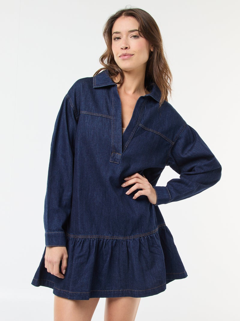 Abito in denim a maniche lunghe Blu - Kiabi