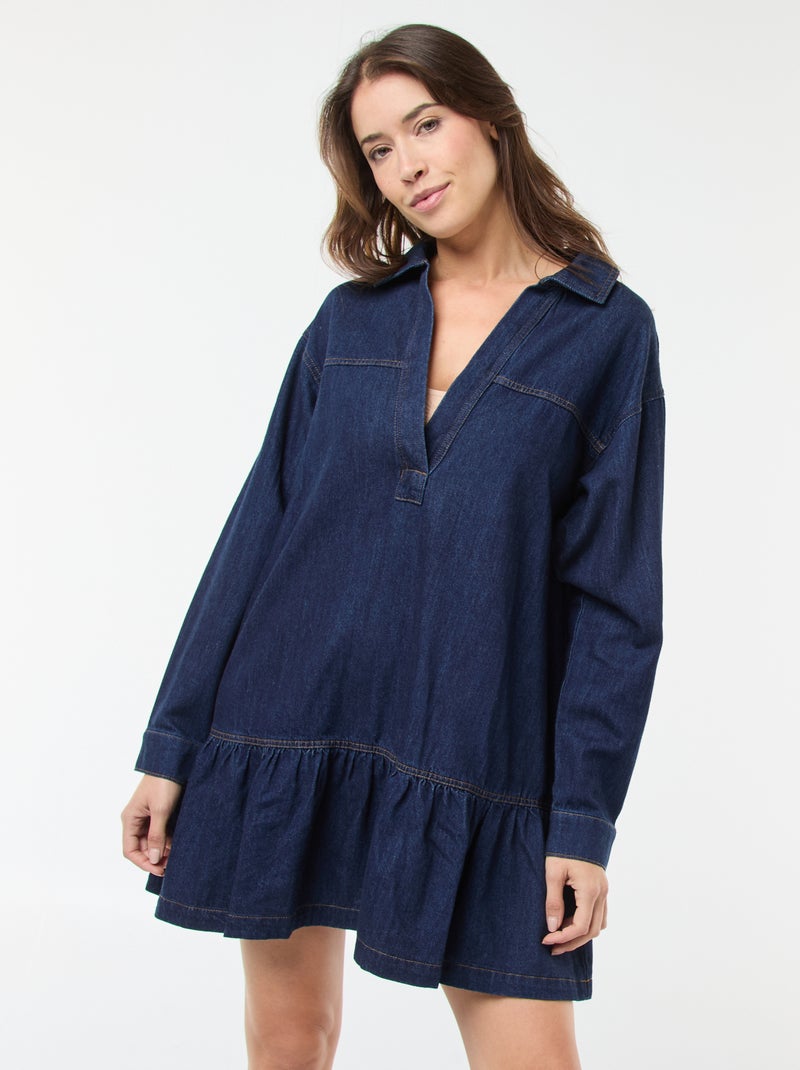 Abito in denim a maniche lunghe Blu - Kiabi