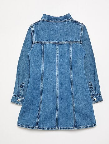 Abito in denim a maniche lunghe e collo a camicia
