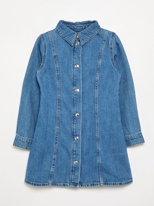 Abito in denim a maniche lunghe e collo a camicia - Kiabi Abito in denim a maniche lunghe e collo a camicia - Kiabi