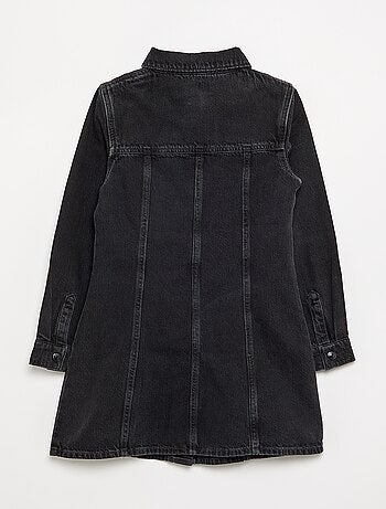 Abito in denim a maniche lunghe e collo a camicia