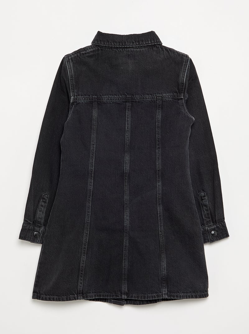 Abito in denim a maniche lunghe e collo a camicia Grigio - Kiabi