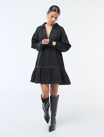 Abito in denim a maniche lunghe