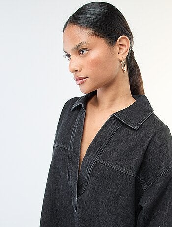 Abito in denim a maniche lunghe