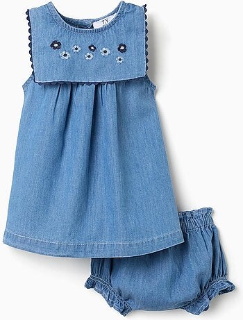 Abito in denim + bloomers con volant