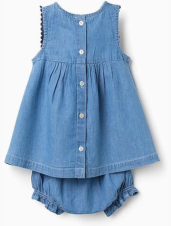 Abito in denim + bloomers con volant