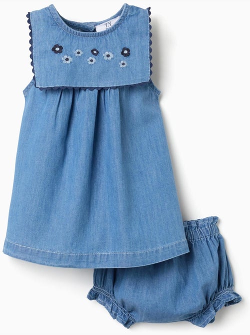 Abito in denim + bloomers con volant - Kiabi