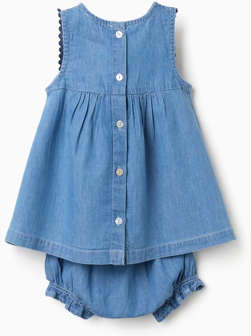 Abito in denim + bloomers con volant - Kiabi