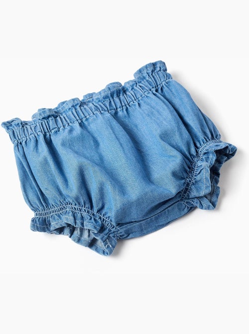 Abito in denim + bloomers con volant - Kiabi
