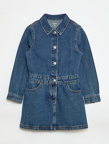 Abito in denim con colletto a camicia