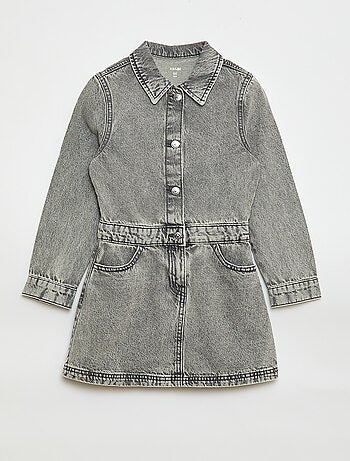 Abito in denim con colletto a camicia