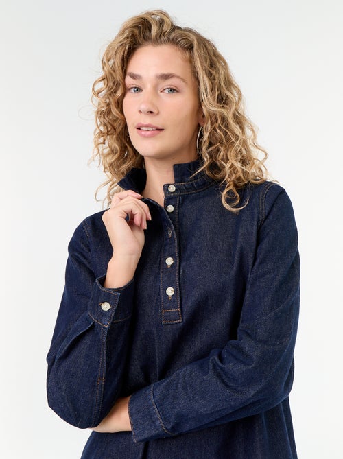 Abito in denim con collo a balze - Kiabi Abito in denim con collo a balze - Kiabi