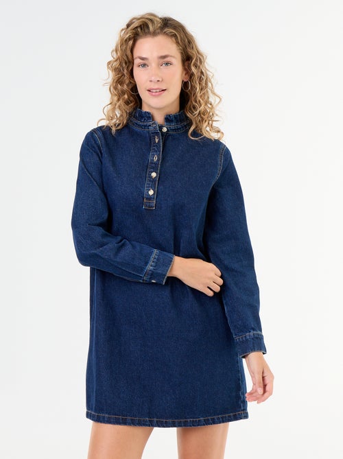 Abito in denim con collo a balze - Kiabi Abito in denim con collo a balze - Kiabi