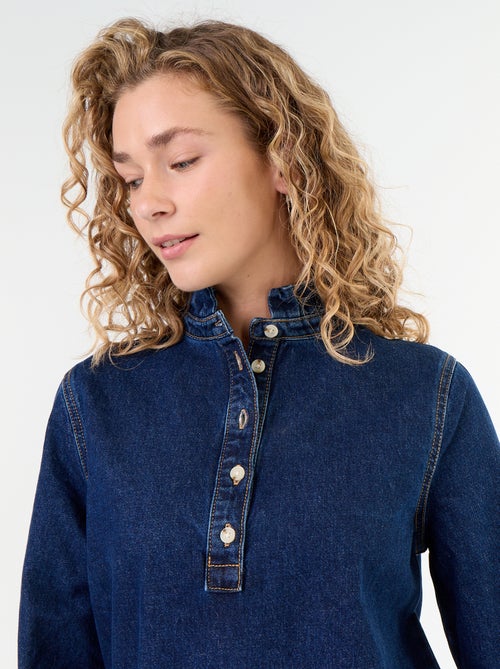 Abito in denim con collo a balze - Kiabi Abito in denim con collo a balze - Kiabi