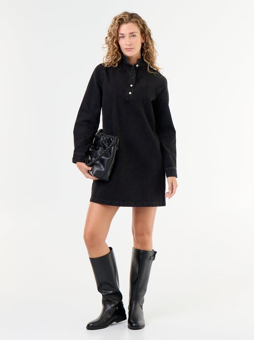 Abito in denim con collo a balze - Kiabi Abito in denim con collo a balze - Kiabi