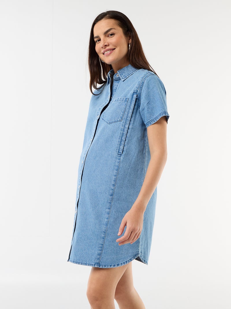Abito in denim da allattamento taglio a salopette Blu - Kiabi