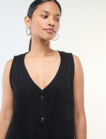 Abito denim senza maniche in cotone