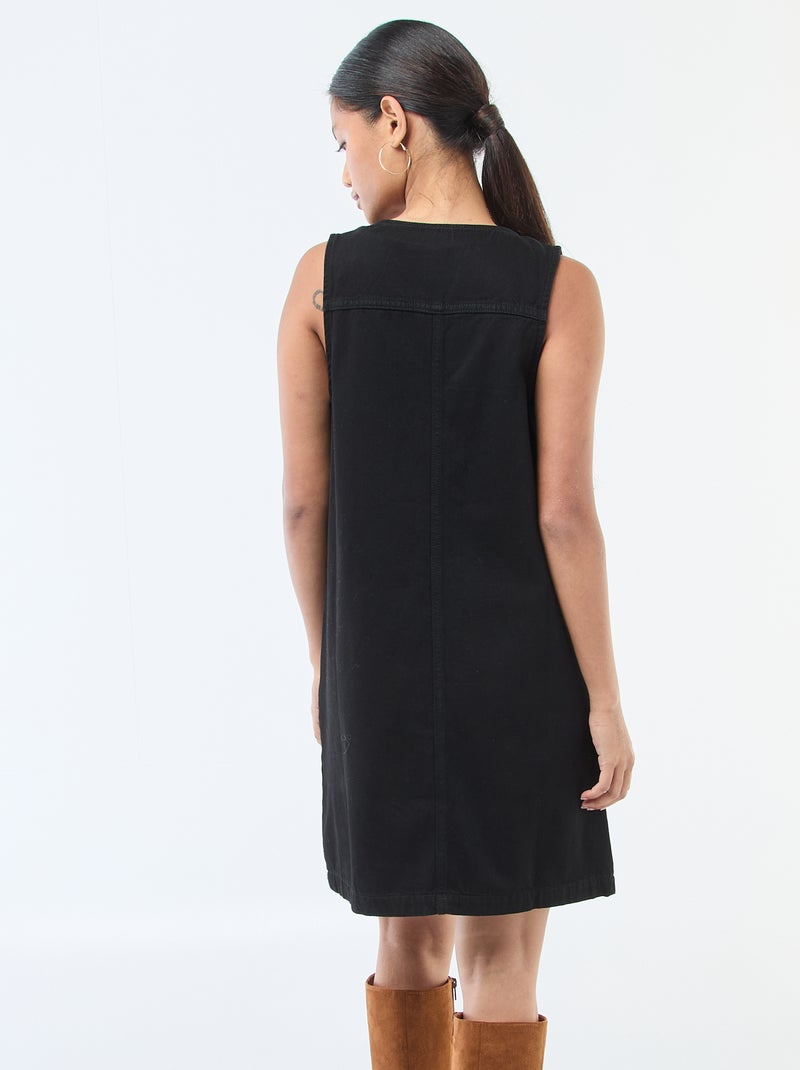 Abito in denim senza maniche in cotone Nero - Kiabi