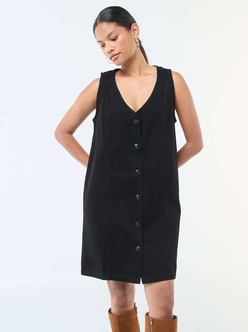 Abito in denim senza maniche in cotone Nero - Kiabi