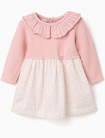 Abito in doppio tessuto con motivo floreale