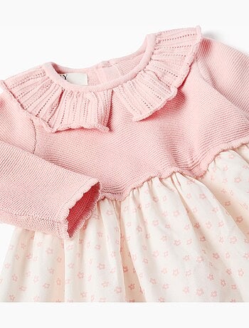 Abito in doppio tessuto con motivo floreale