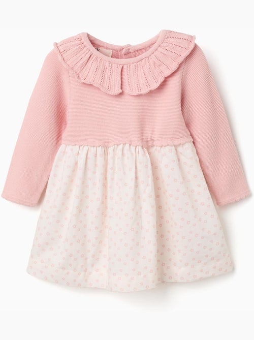 Abito in doppio tessuto con motivo floreale - Kiabi