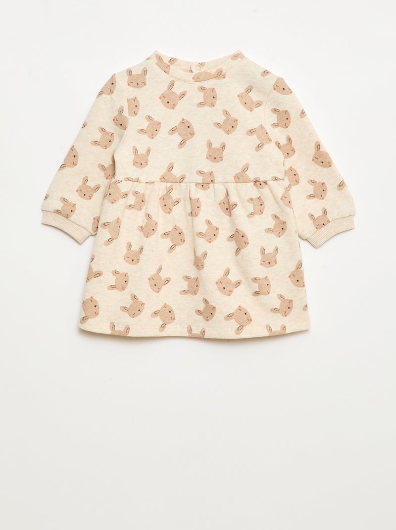 Abito in felpa animato Beige - Kiabi