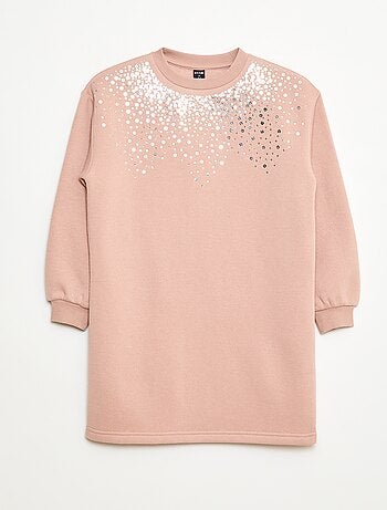 Abito in felpa con decorazione di paillettes
