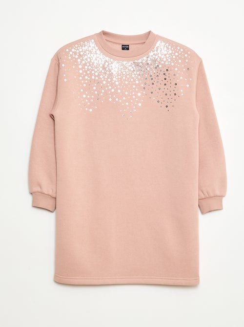 Abito in felpa con decorazione di paillettes e lustrini - Kiabi