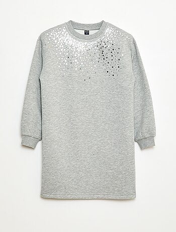 Abito in felpa con decorazione di paillettes