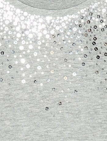 Abito in felpa con decorazione di paillettes