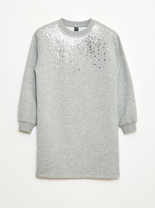 Abito in felpa con decorazione di paillettes - Kiabi