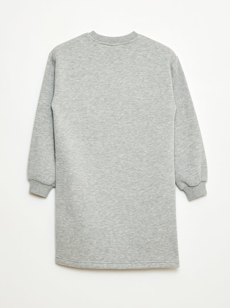 Abito in felpa con decorazione di paillettes Grigio - Kiabi