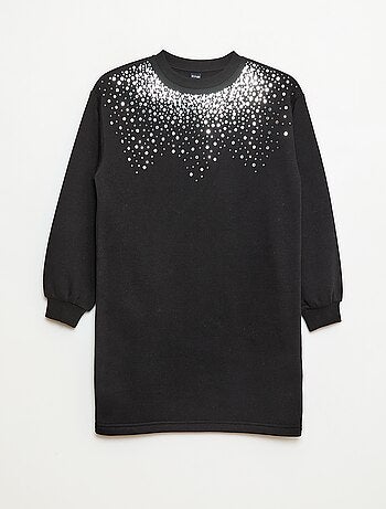 Abito in felpa con decorazione di paillettes